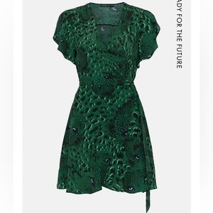 NWT Green Leopard print dress